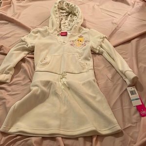 Cute Disney hooded dress or cover up. Color is off white or cream color